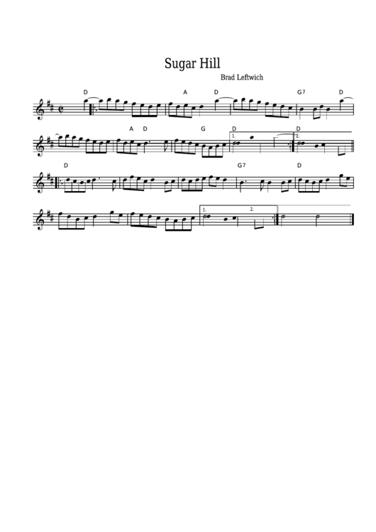Brad Leftwich - Sugar Hill Sheet Music Printable pdf