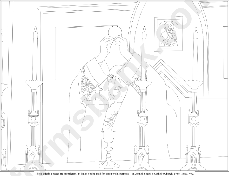 Mass In The Cathedral Coloring Sheet