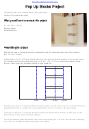 Pop Up Blocks Card Project Template Printable pdf