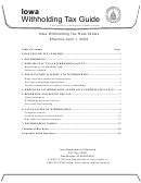 Iowa Withholding Tax Booklet And Tax Tables - 2005