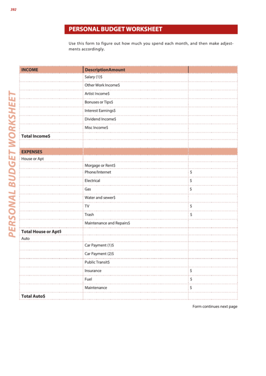 Proposed Budget Worksheet Printable pdf