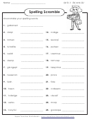 Scrambled Words Spelling Activity Sheet With Answers
