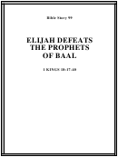 Elijah Defeats The Prophets Of Baal Bible Activity Sheet Set