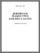 Jeroboam Makes Two Golden Calves Bible Activity Sheet Set Printable pdf