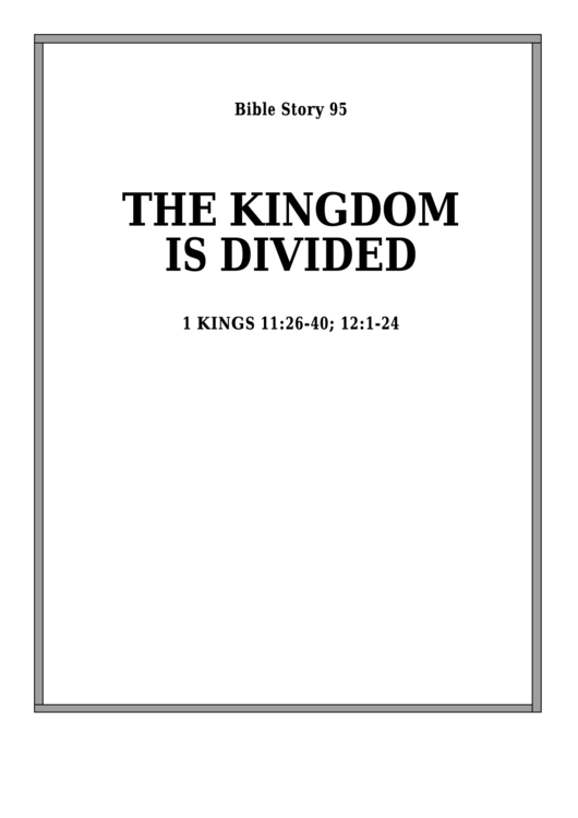 The Kingdom Is Divided Bible Activity Sheet Set Printable pdf
