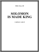 Solomon Is Made King Bible Activity Sheet Set