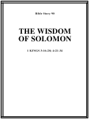 The Wisdom Of Solomon Bible Activity Sheet Set