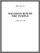Solomon Builds The Temple Bible Activity Sheet Set