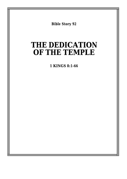 The Dedication Of The Temple Bible Activity Sheet Set Printable pdf