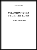 Solomon Turns From The Lord Bible Activity Sheet Set