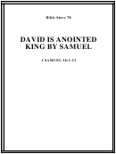 David Is Anointed King By Samuel Bible Activity Sheet Set Printable pdf