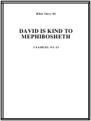 David Is Kind To Mephibosheth Bible Activity Sheet Set