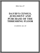 David's Census, Judgment And Purchase Of The Threshing Floor Bible Activity Sheet Set