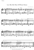 Peter Edvinsson - Let Me Be Part Of Your Story Sheet Music