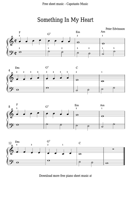 Peter Edvinsson - Something In My Heart Sheet Music Printable pdf