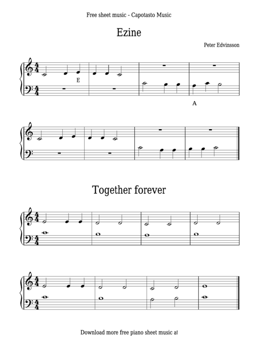 Peter Edvinsson - Ezine & Together Forever Sheet Music Printable pdf