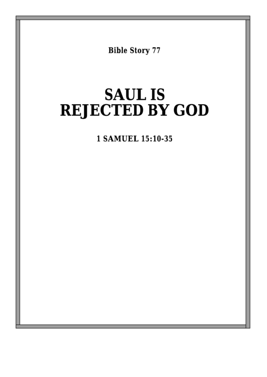 Saul Is Rejected By God Bible Activity Sheet Set Printable pdf