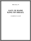 Saul Is Made King Of Israel Bible Activity Sheet Set