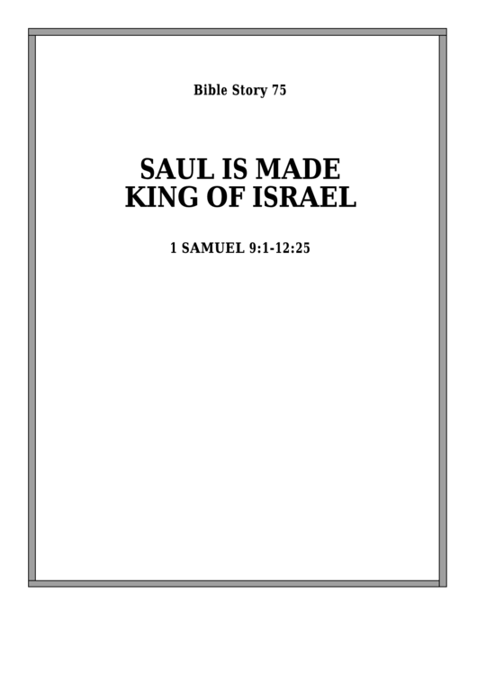 Saul Is Made King Of Israel Bible Activity Sheet Set Printable pdf