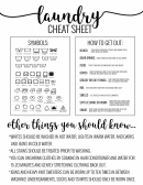 Laundry Cheat Sheet