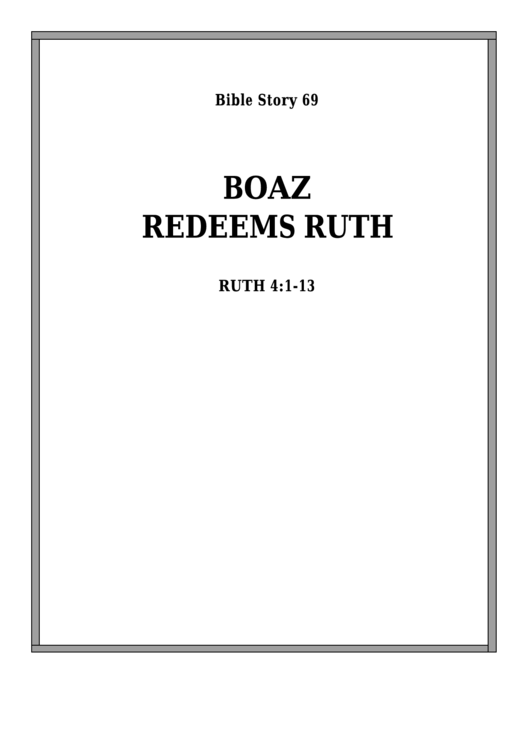 Boaz Redeems Ruth Bible Activity Sheet Set Printable pdf