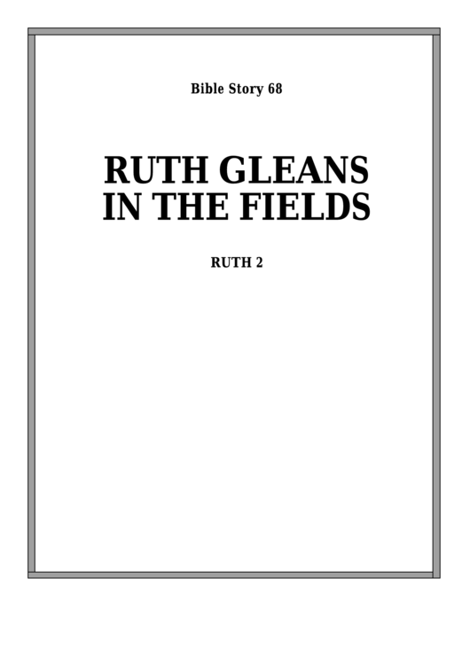 Ruth Gleans In The Fields Bible Activity Sheet Set Printable pdf