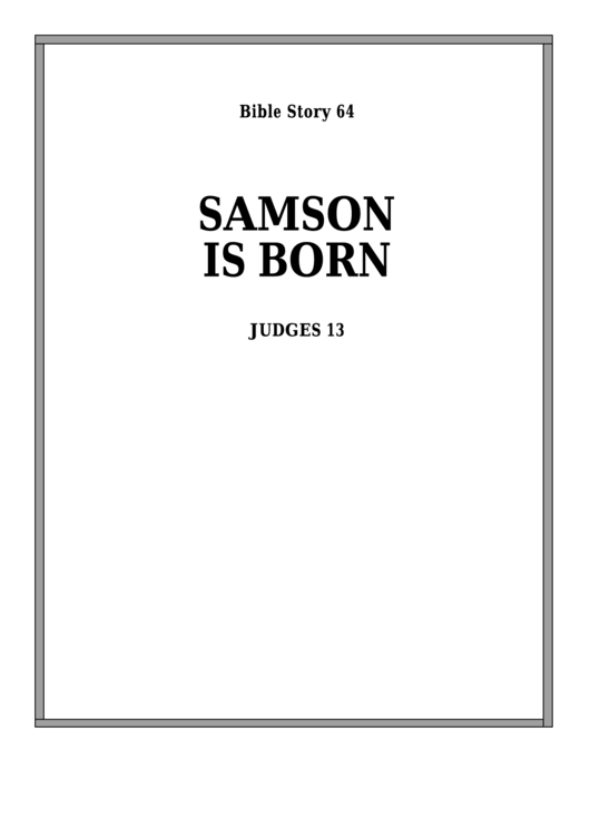 Samson Is Born Bible Activity Sheet Set Printable pdf