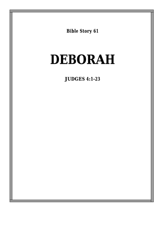 Deborah Bible Activity Sheet Set Printable pdf