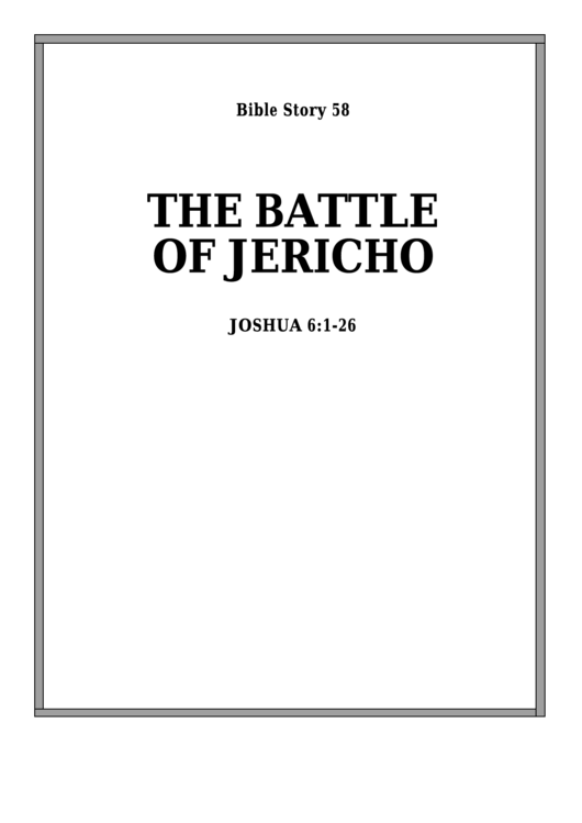 The Battle Of Jericho Bible Activity Sheet Set Printable pdf