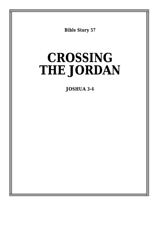 Crossing The Jordan River Bible Activity Sheet Set Printable pdf
