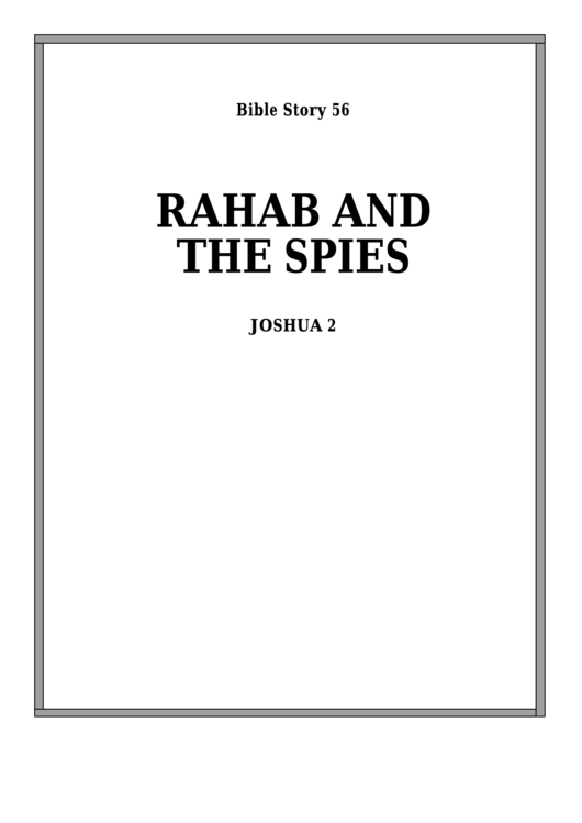 Rahab And The Spies Bible Activity Sheet Set Printable pdf