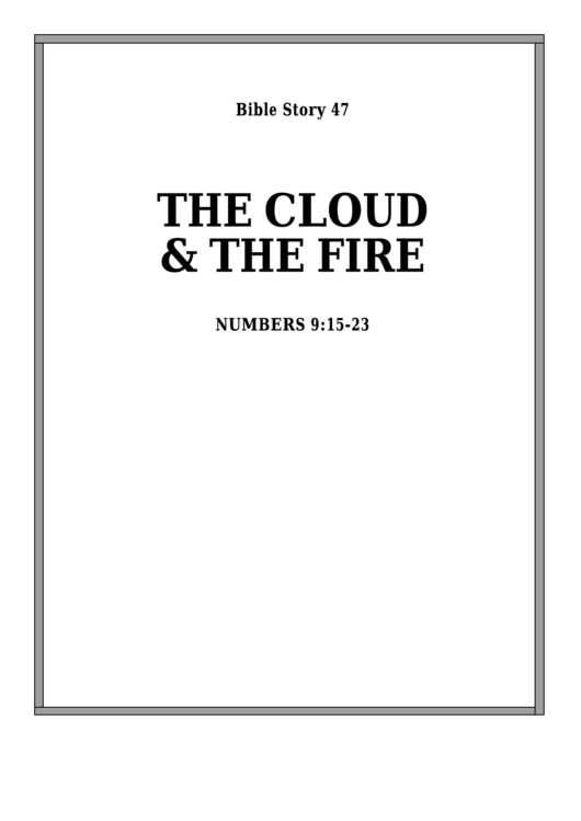 The Cloud And The Fire Bible Activity Sheet Set Printable pdf
