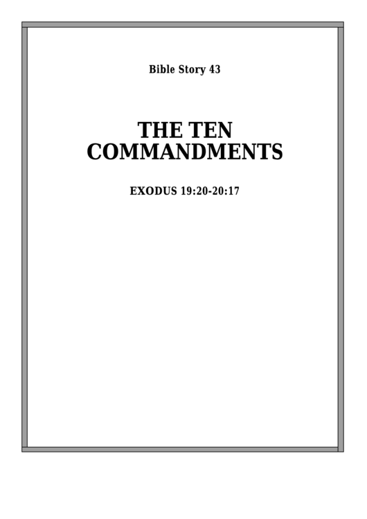 The Ten Commandments Bible Activity Sheet Set Printable pdf