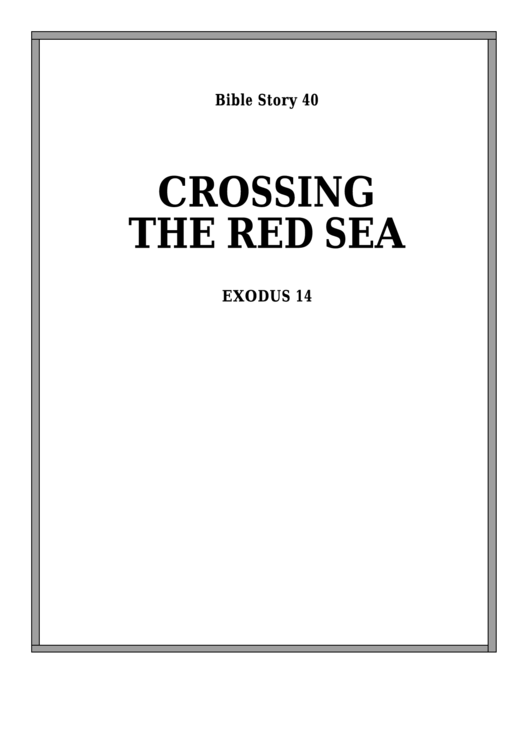 Crossing The Red Sea Bible Activity Sheet Set Printable pdf