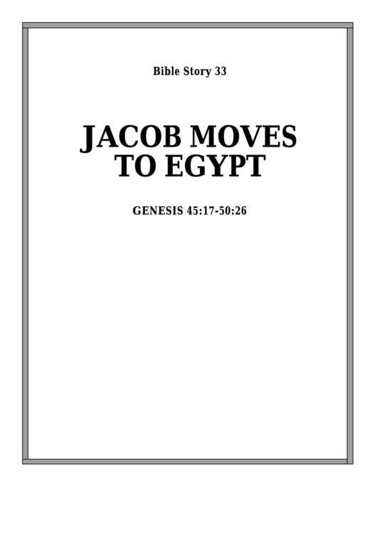 Jacob Moves To Egypt Bible Activity Sheet Set Printable pdf