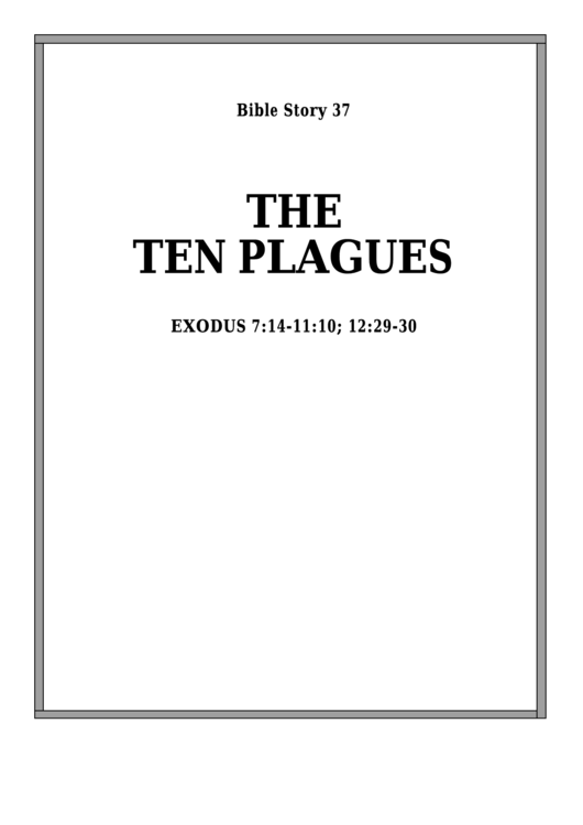 The Ten Plagues Bible Activity Sheet Set Printable pdf