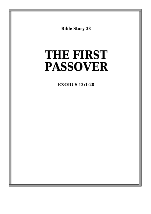 The First Passover Bible Activity Sheet Set Printable pdf