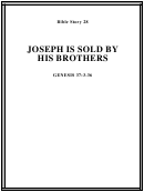 Joseph Is Sold By His Brothers Bible Activity Sheet Set