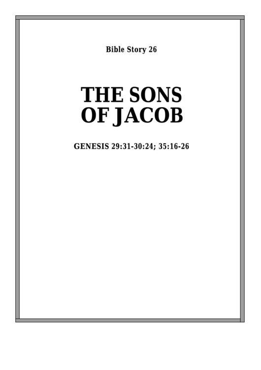 The Sons Of Jacob Bible Activity Sheet Set Printable pdf