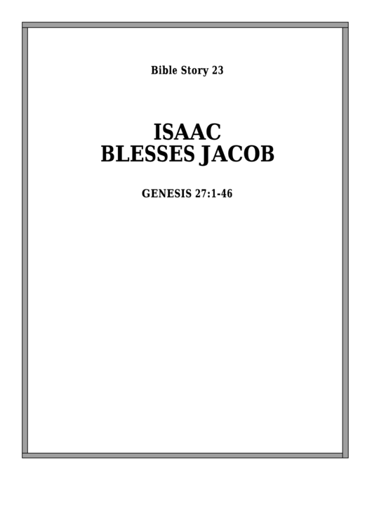 Isaac Blesses Jacob Bible Activity Sheet Set Printable pdf