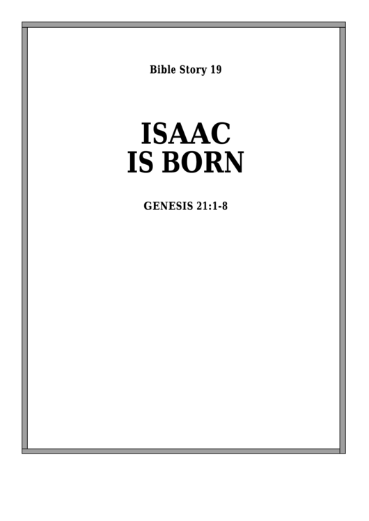 Isaac Is Born Bible Activity Sheet Set Printable pdf