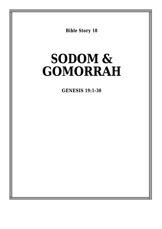 Sodom & Gomorrah Bible Activity Sheet Set Printable pdf