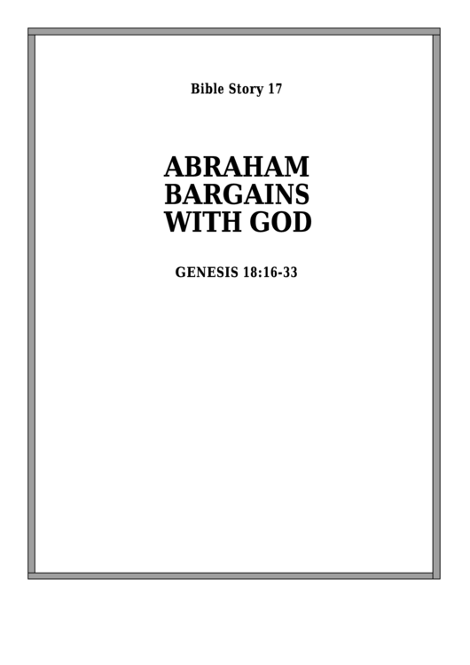 Abraham Bargains With God Bible Activity Sheet Set Printable pdf
