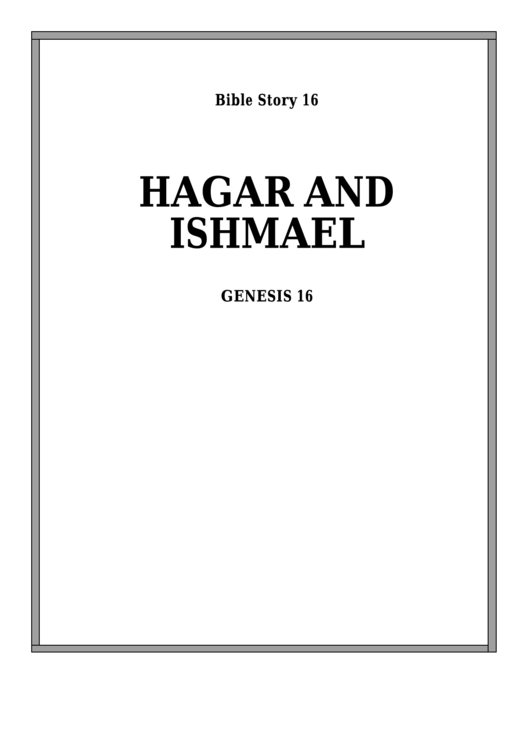 Hagar And Ishmael Bible Activity Sheet Set Printable pdf