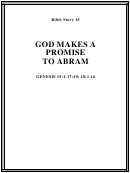 God Makes A Promise To Abram Bible Activity Sheet Set