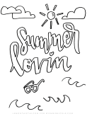 Summer Lovin Coloring Sheet