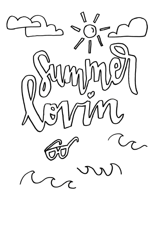 Summer Lovin Coloring Sheet Printable pdf