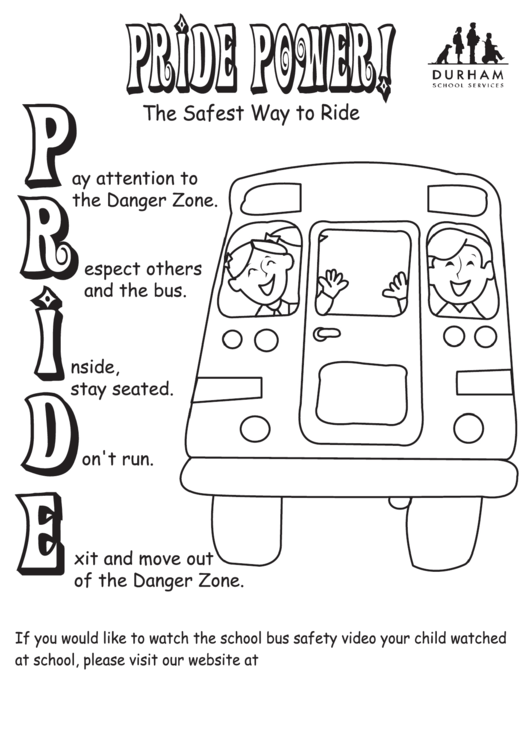 Pride Power Bus Coloring Sheet Printable pdf