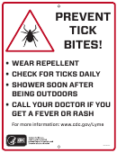 Prevent Tick Bites Trail Sign Template