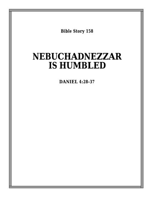Nebuchadnezzar Is Humbled Bible Activity Sheet Set Printable pdf